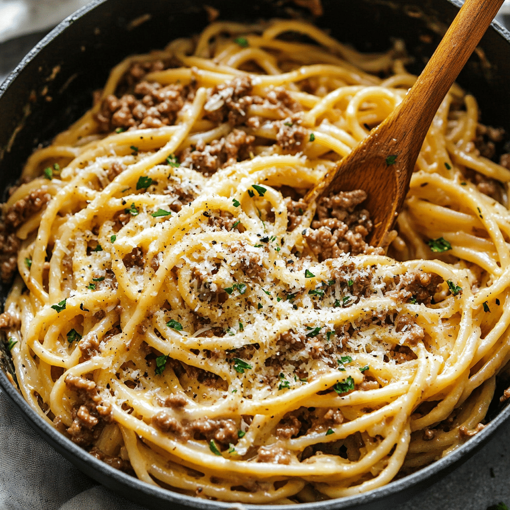 One-Pot Creamy Beef and Garlic Butter Pasta – Easy Comfort Food Dinner