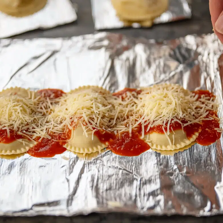 Assembling foil pack ravioli step-by-step