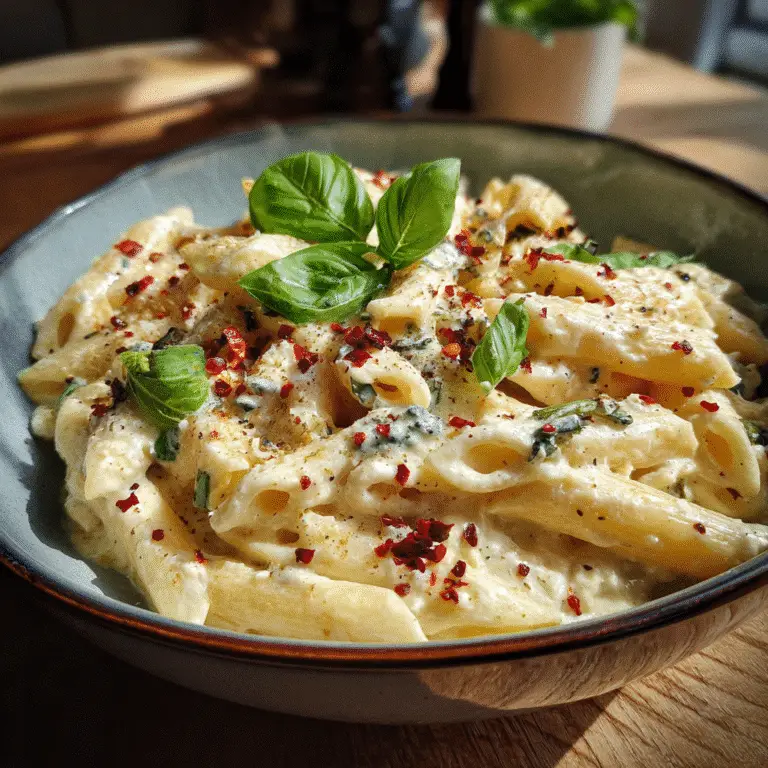 Creamy One Pot Boursin Pasta with garlic and herbs