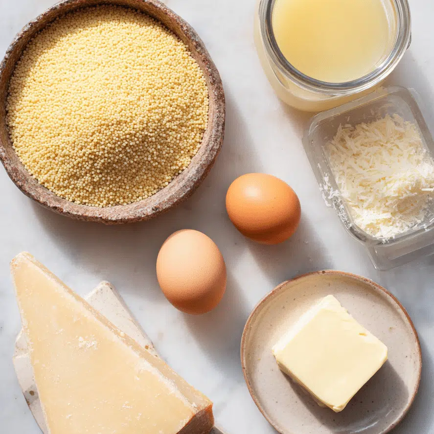 Main ingredients for TikTok pastina recipe 