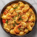 Viral Trader Joe’s Lobster Bisque Pasta with shrimp and breadcrumbs