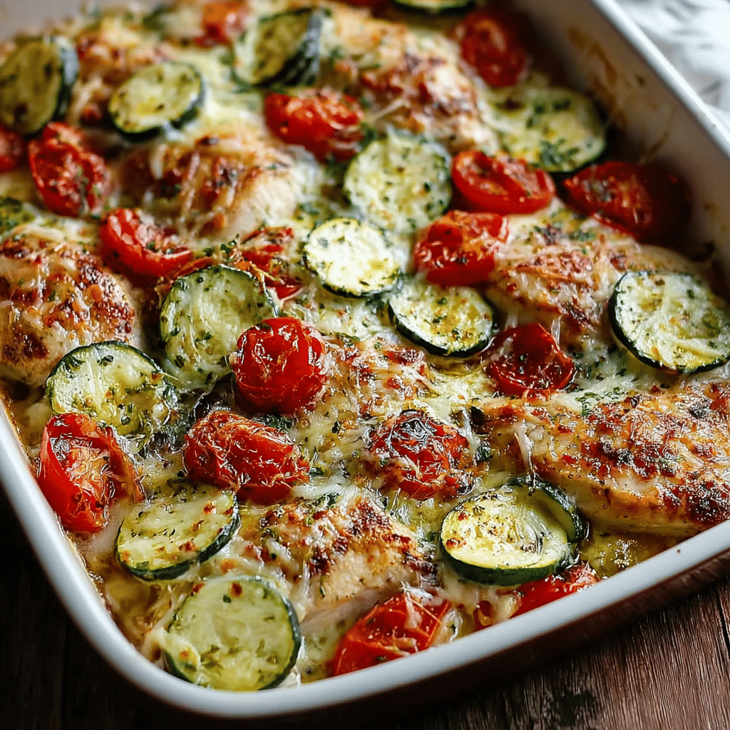 Finished Sheet Pan Mediterranean Chicken Zucchini