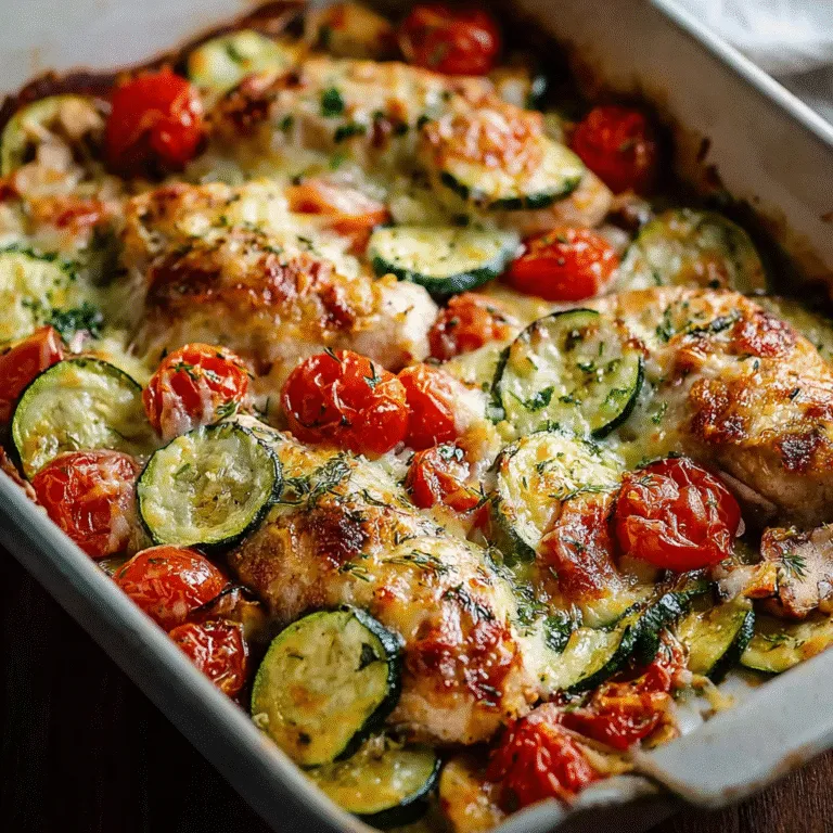 Sheet Pan Mediterranean Chicken Zucchini fresh from oven